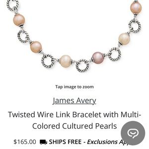 James Avery Wire Link Bracelet with Pearls